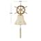 Gold Brass Bell Wall Decor with Ship wheel Backing 7" x 9" x 6"